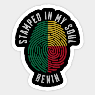 Stamped In My Soul Benin Flag Fingerprint Benin Roots Sticker
